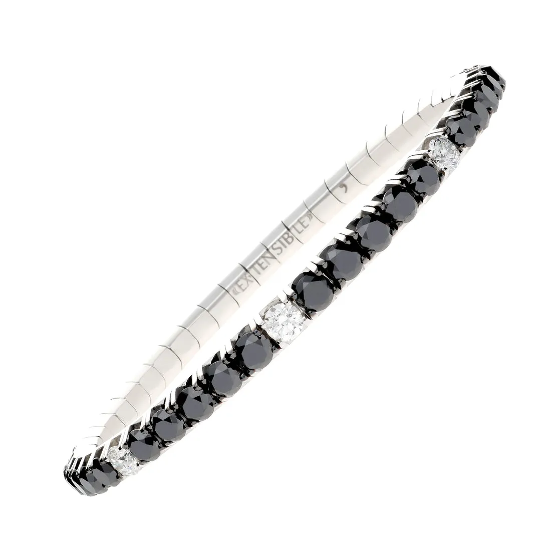 10.50 CT Black & White Diamond Stretch Tennis Bracelet