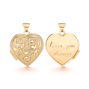9ct Yellow Gold Heart Double Sided Locket (Love You design)