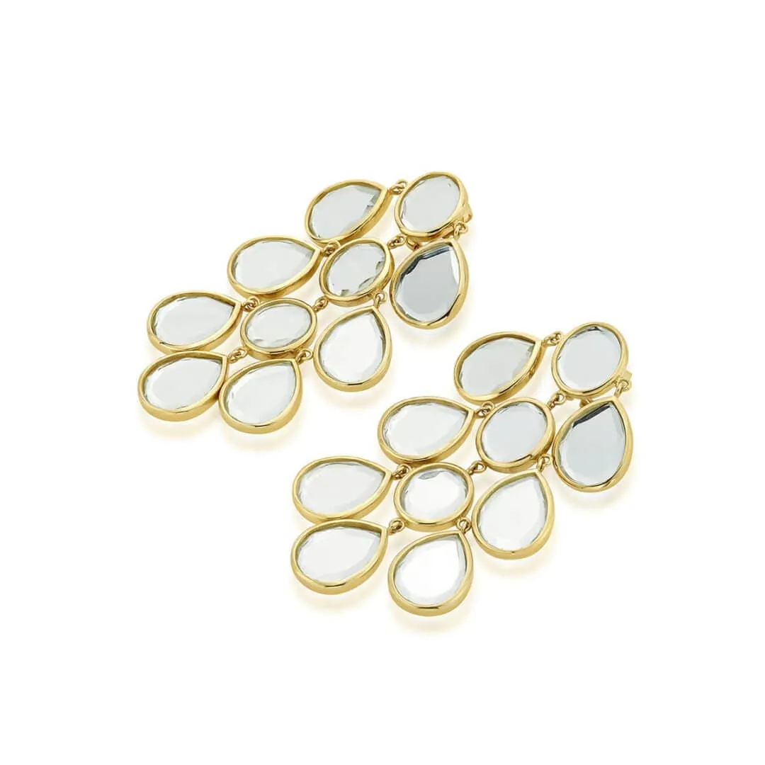 Borderless Mirror Splash Cascading Large Drop Earring