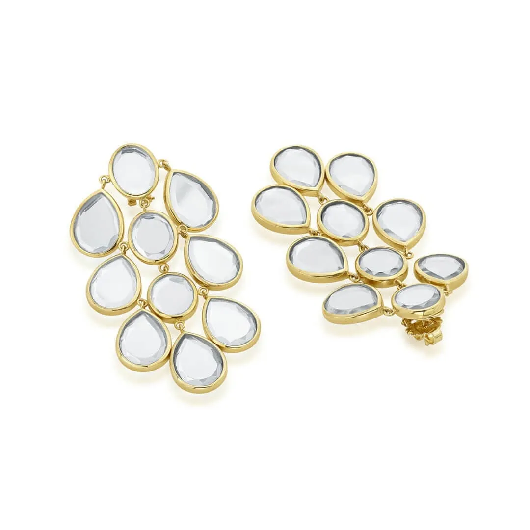 Borderless Mirror Splash Cascading Large Drop Earring