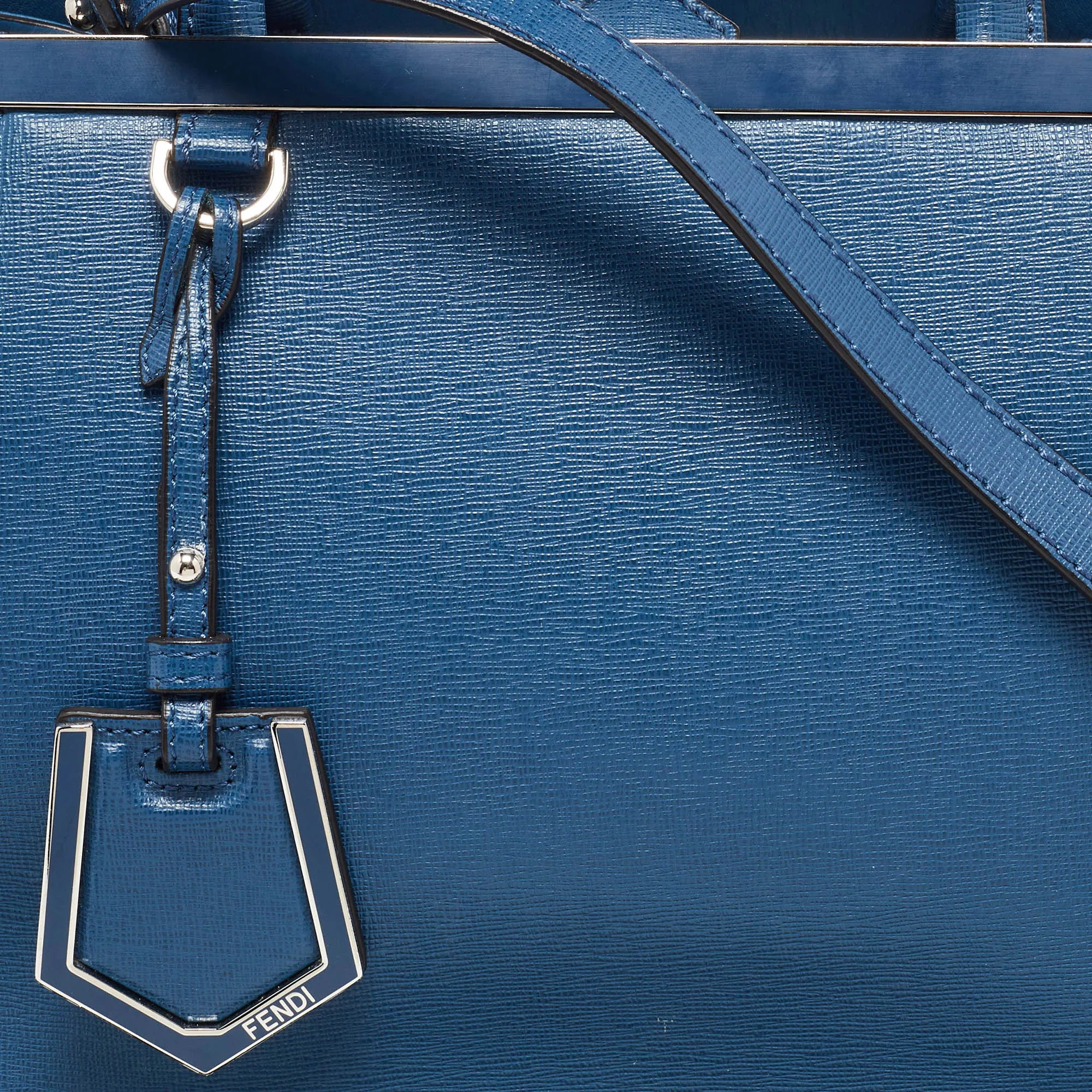 Fendi Blue Leather Petite Sac 2Jours Tote..