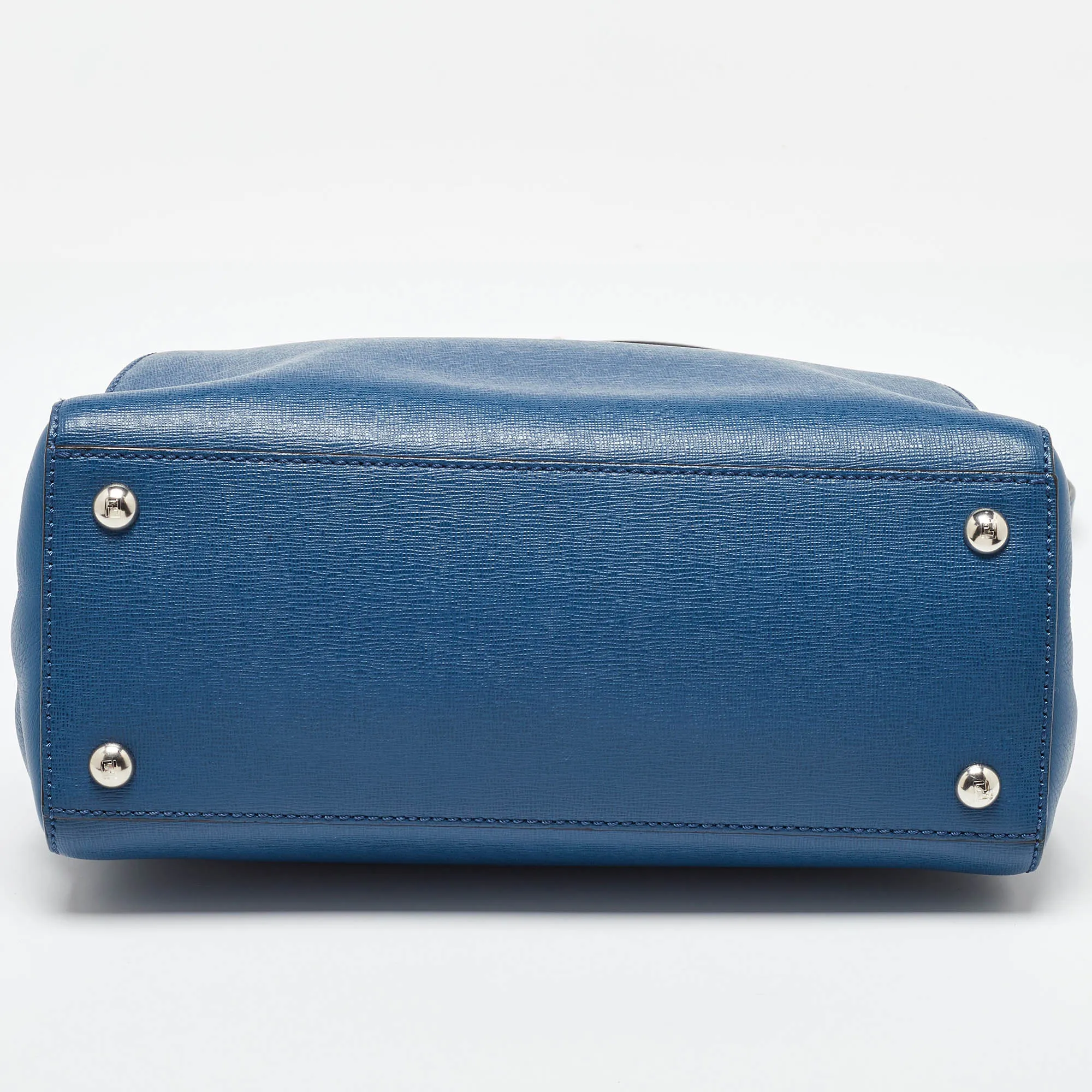 Fendi Blue Leather Petite Sac 2Jours Tote..