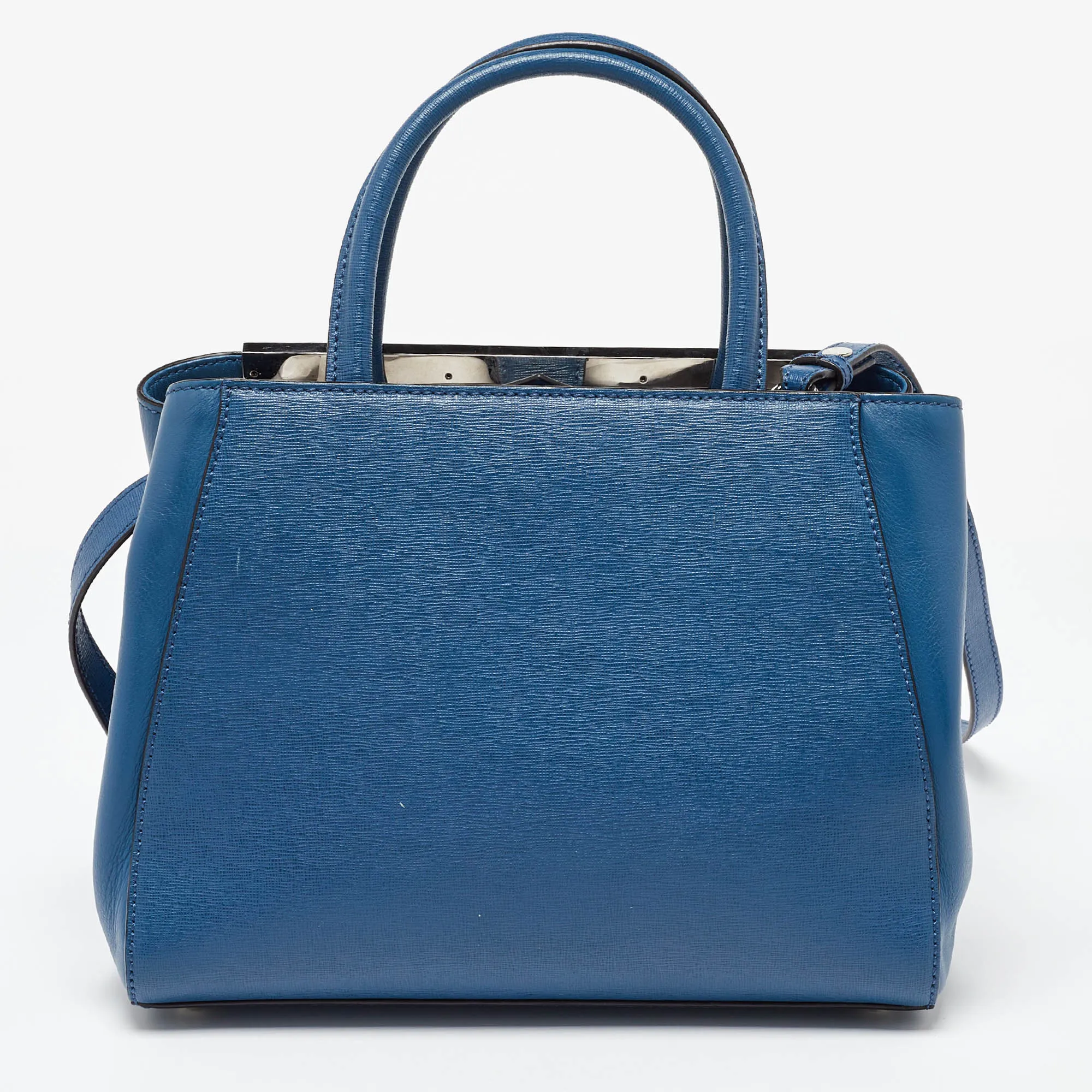 Fendi Blue Leather Petite Sac 2Jours Tote..