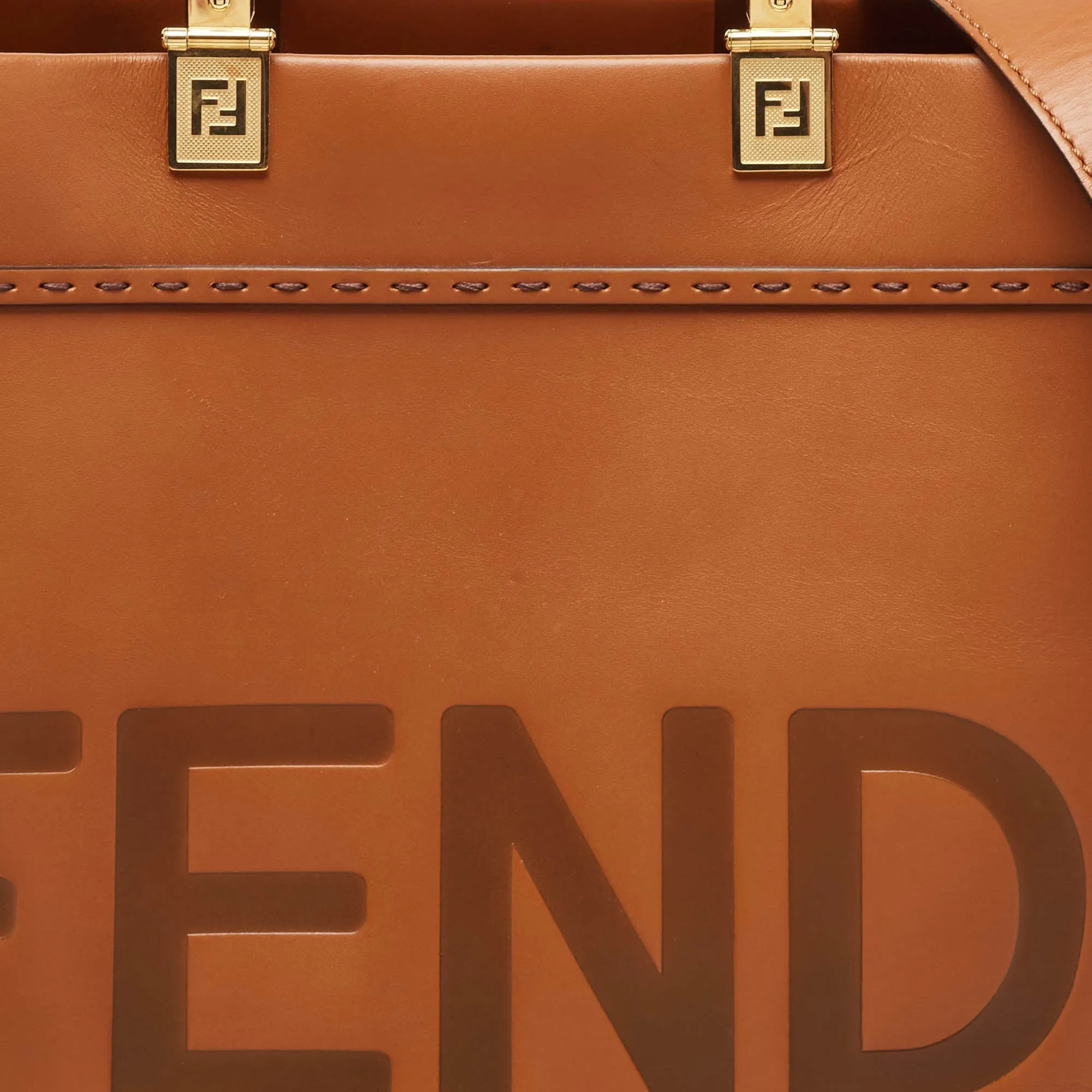 Fendi Brown Leather Medium Sunshine Tote