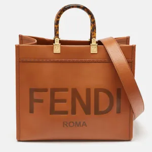 Fendi Brown Leather Medium Sunshine Tote