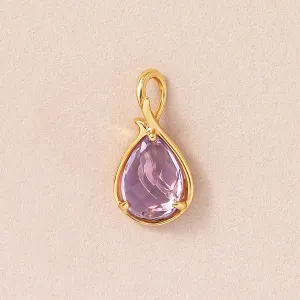 [GARDEN] 10K Light Amethyst Butterfly Necklace Charm (Yellow Gold)