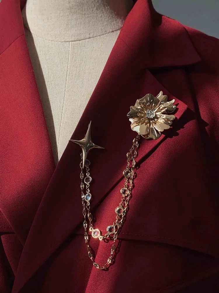 Gold / Silver Metal Chain Brooch