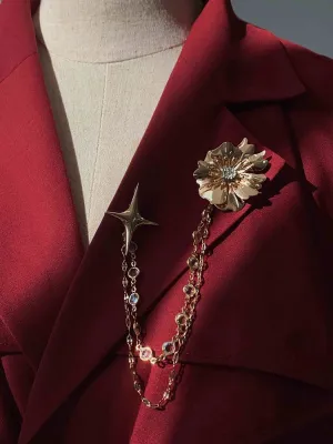 Gold / Silver Metal Chain Brooch