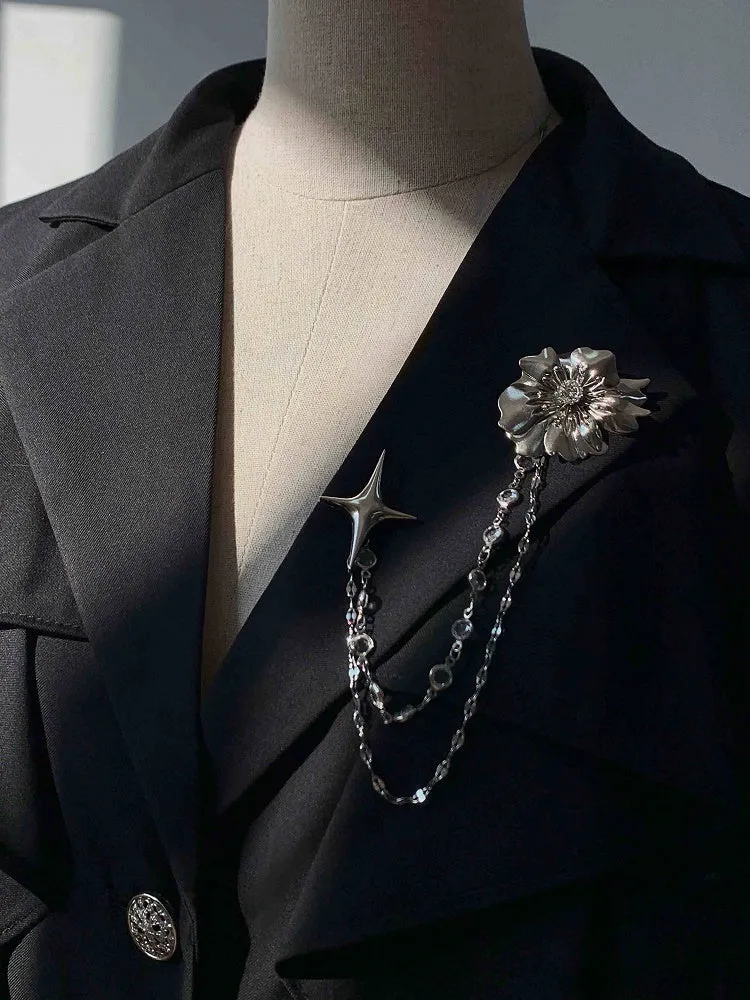 Gold / Silver Metal Chain Brooch