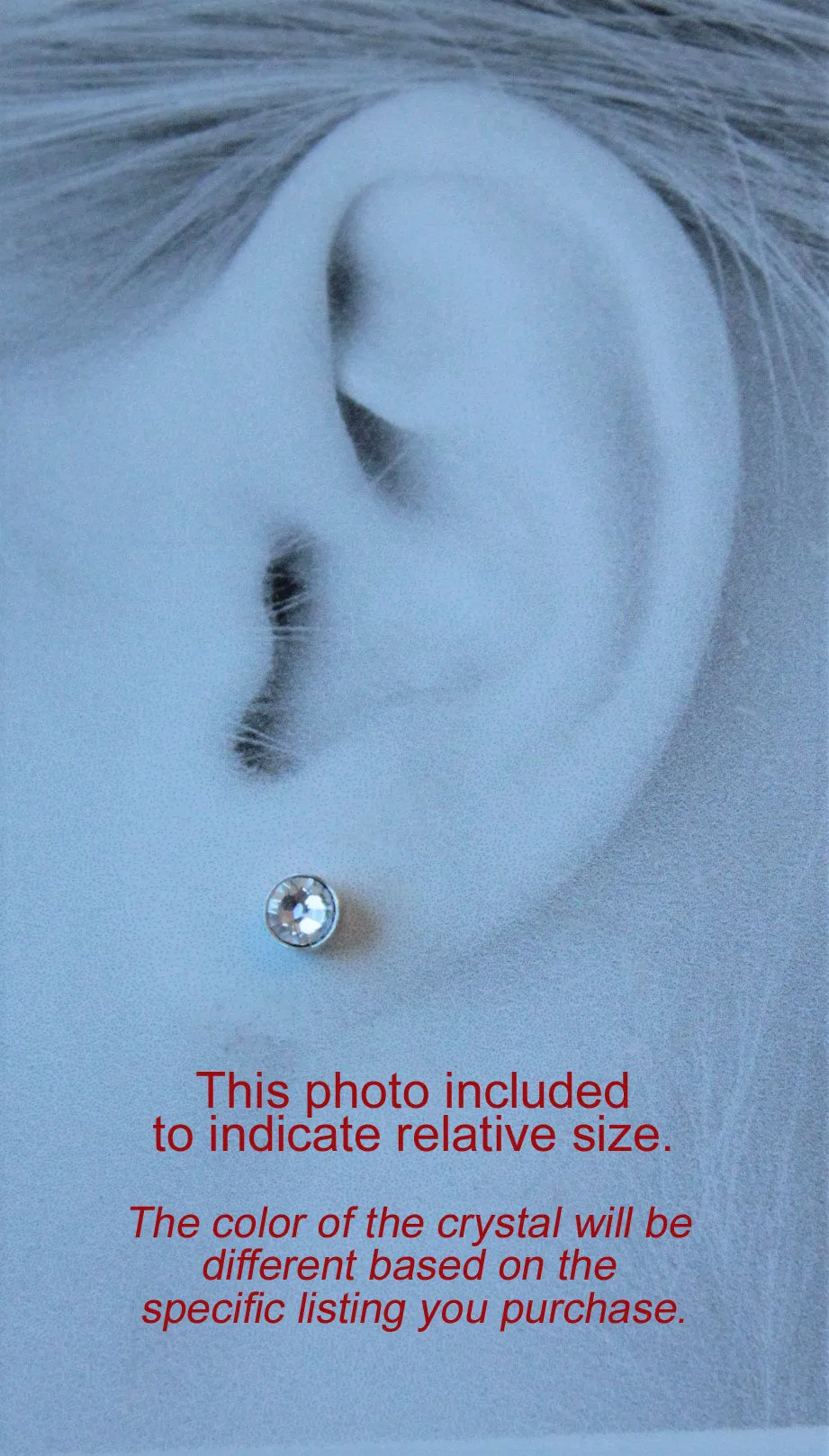 Greige Crystal Pure Titanium Stud Earrings