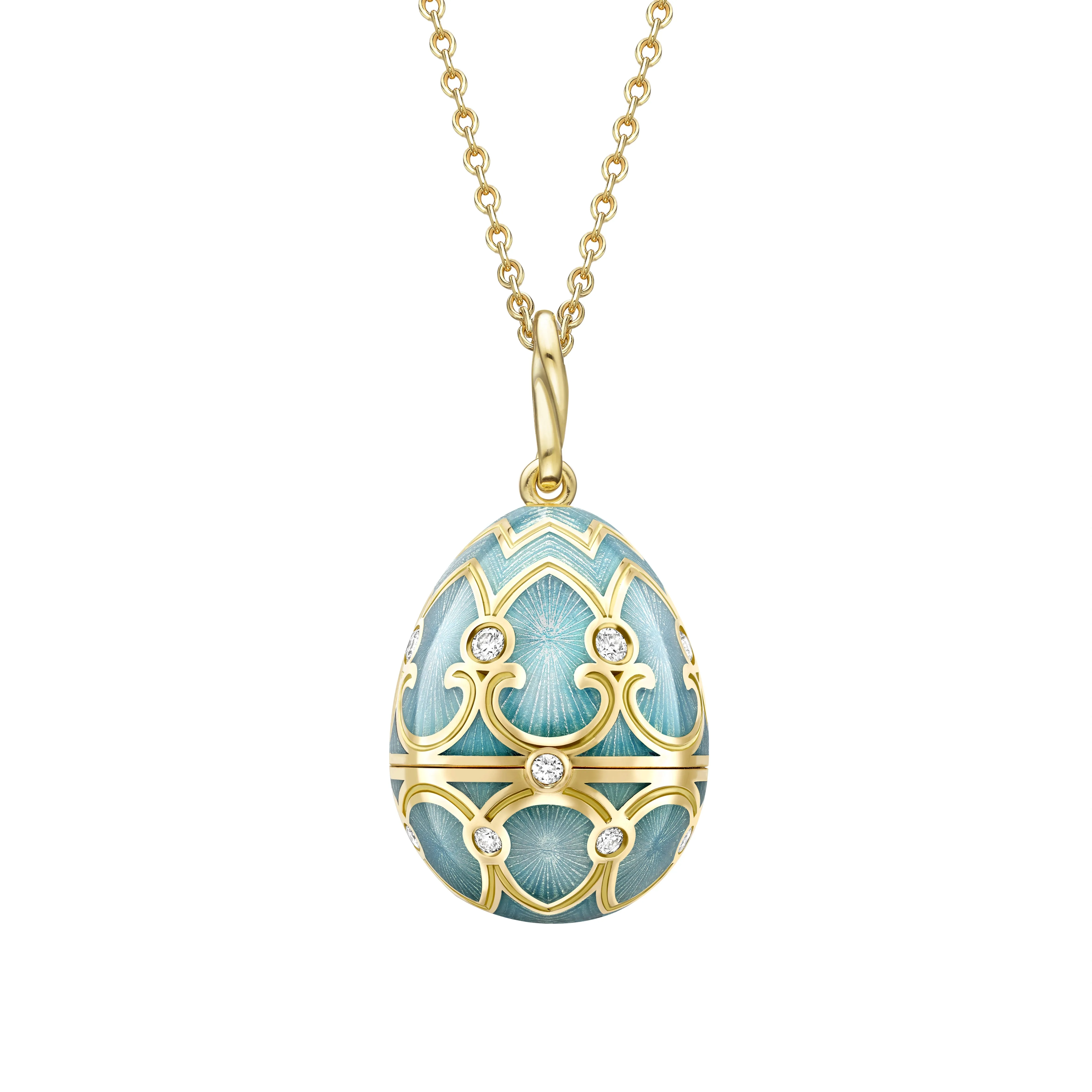 Guilloché Enamel Clover Surprise Locket