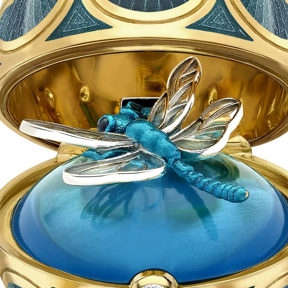 Guilloché Enamel Dragonfly Surprise Locket