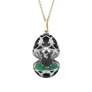 Guilloché Enamel Gorilla Surprise Locket