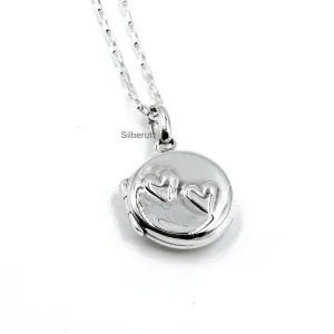 Heart Round Silver Locket Pendant
