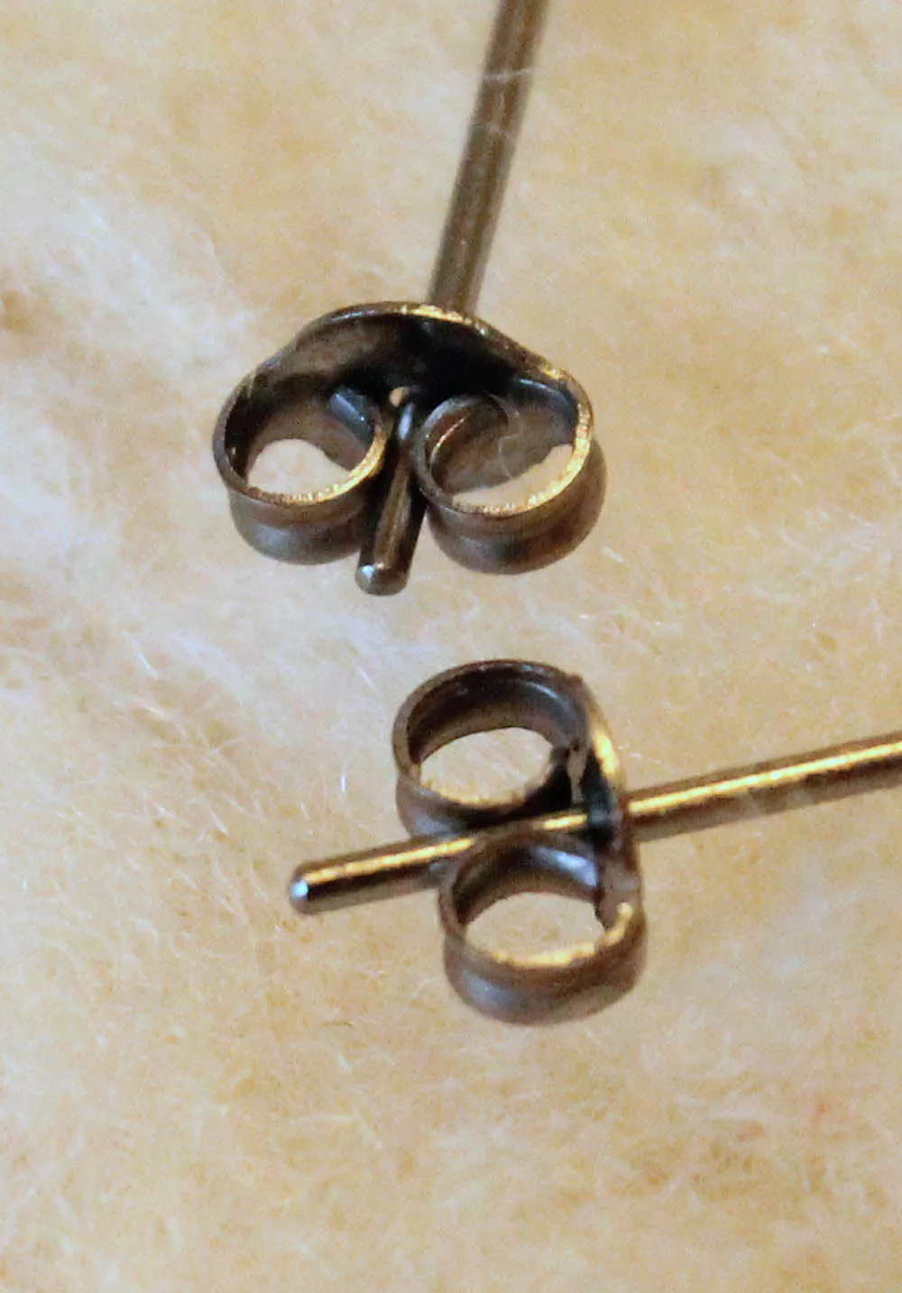 Hematite Bezel Gemstone, Large (Niobium or Titanium Post Earrings for Sensitive Ears)
