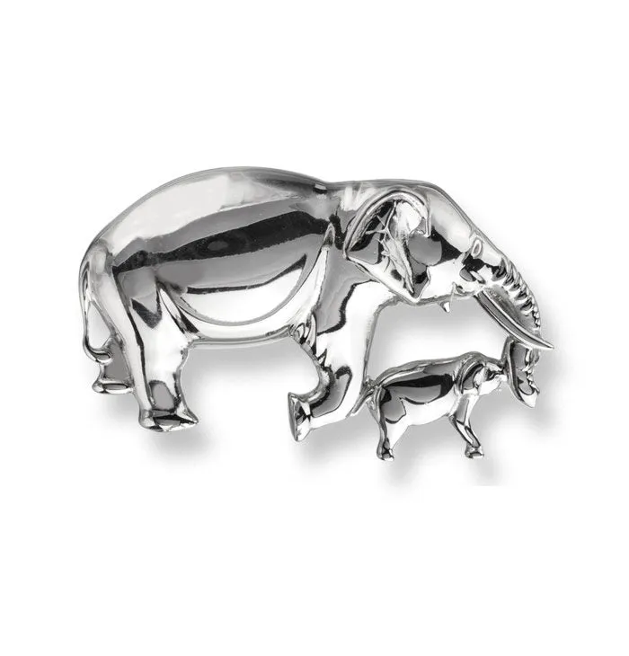 Nicole Barr Mummy & Baby Elephant Brooch