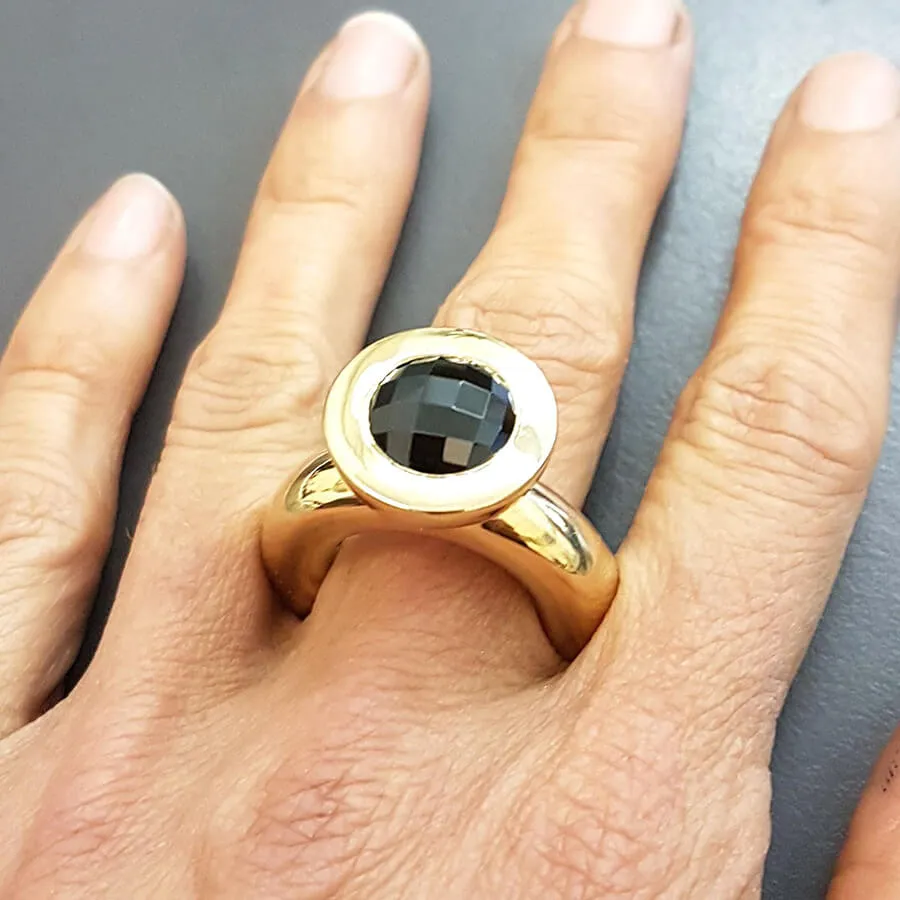 Onyx Bronze Princess Ring
