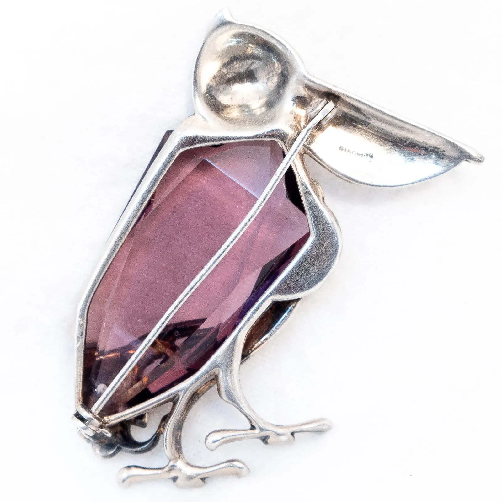 Pelican Sterling Brooch