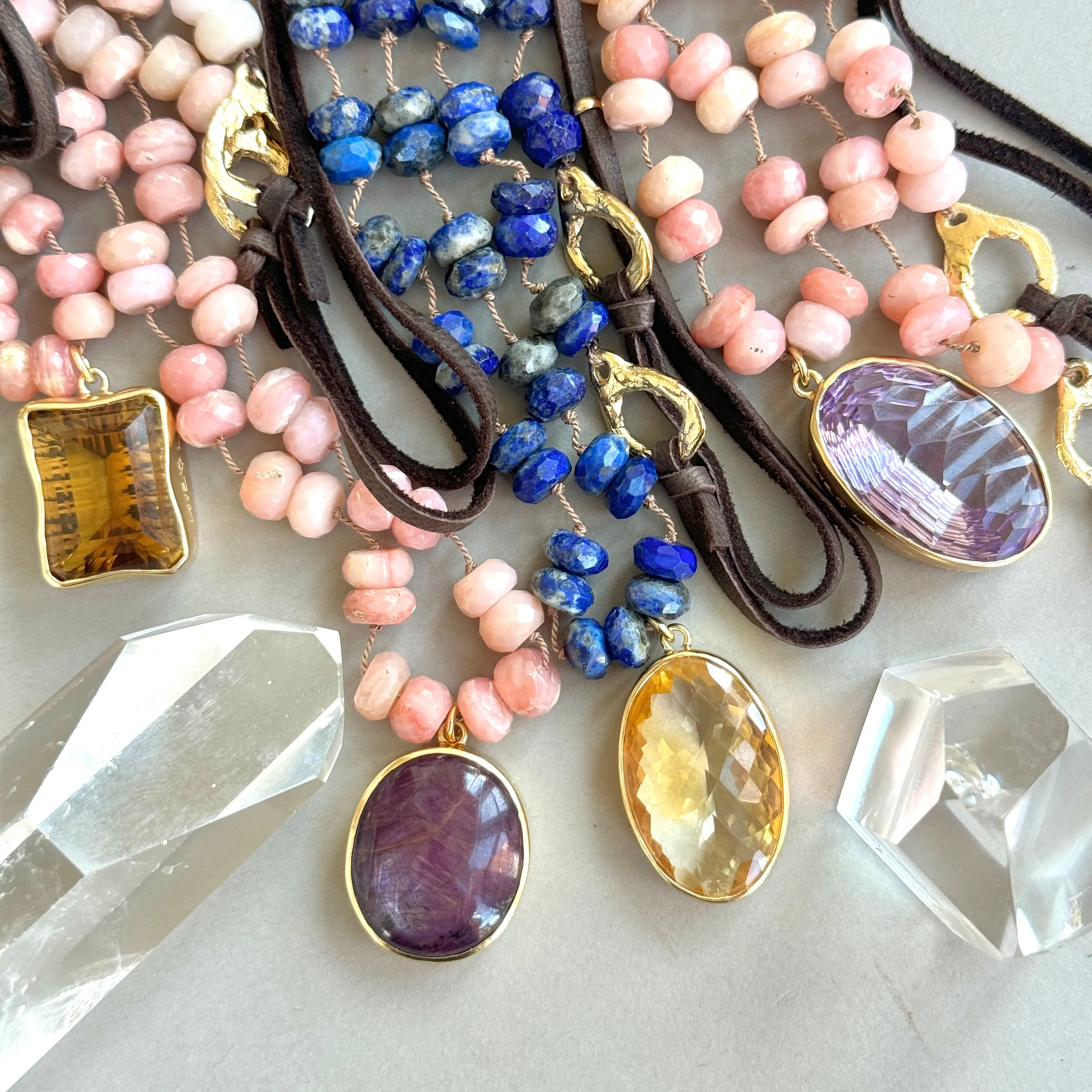 Pink Opal and Amethyst Love & Light Necklace