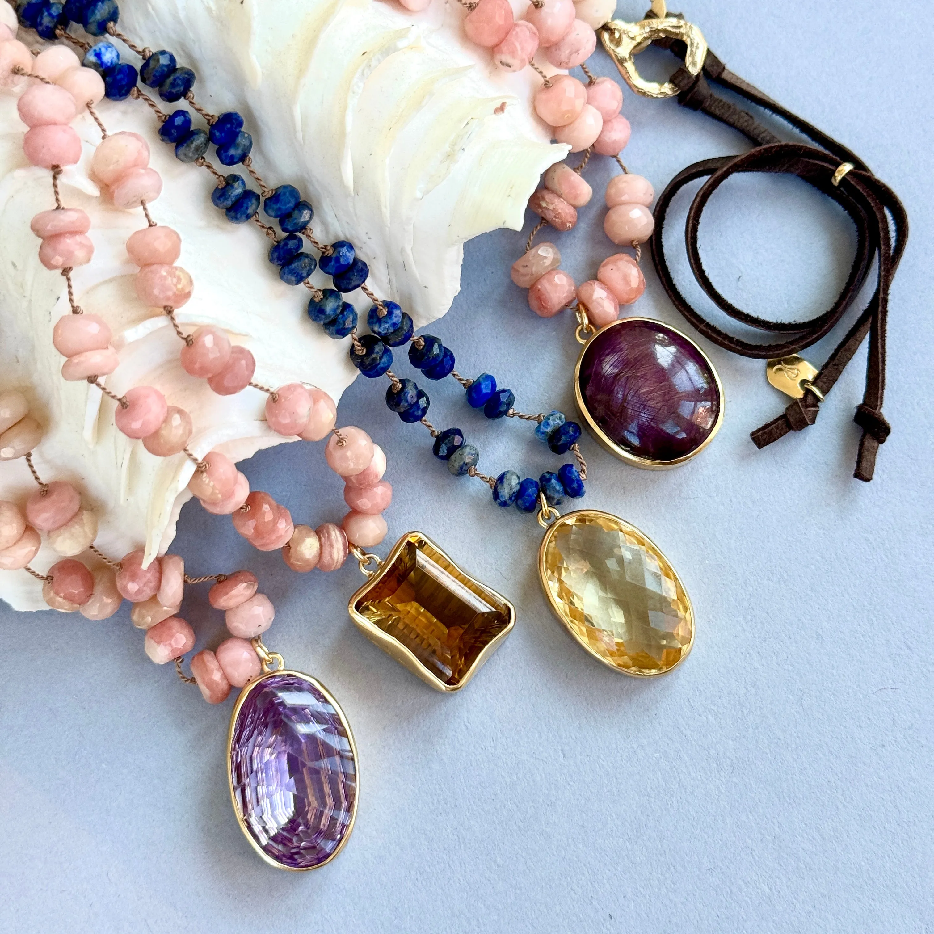 Pink Opal and Amethyst Love & Light Necklace