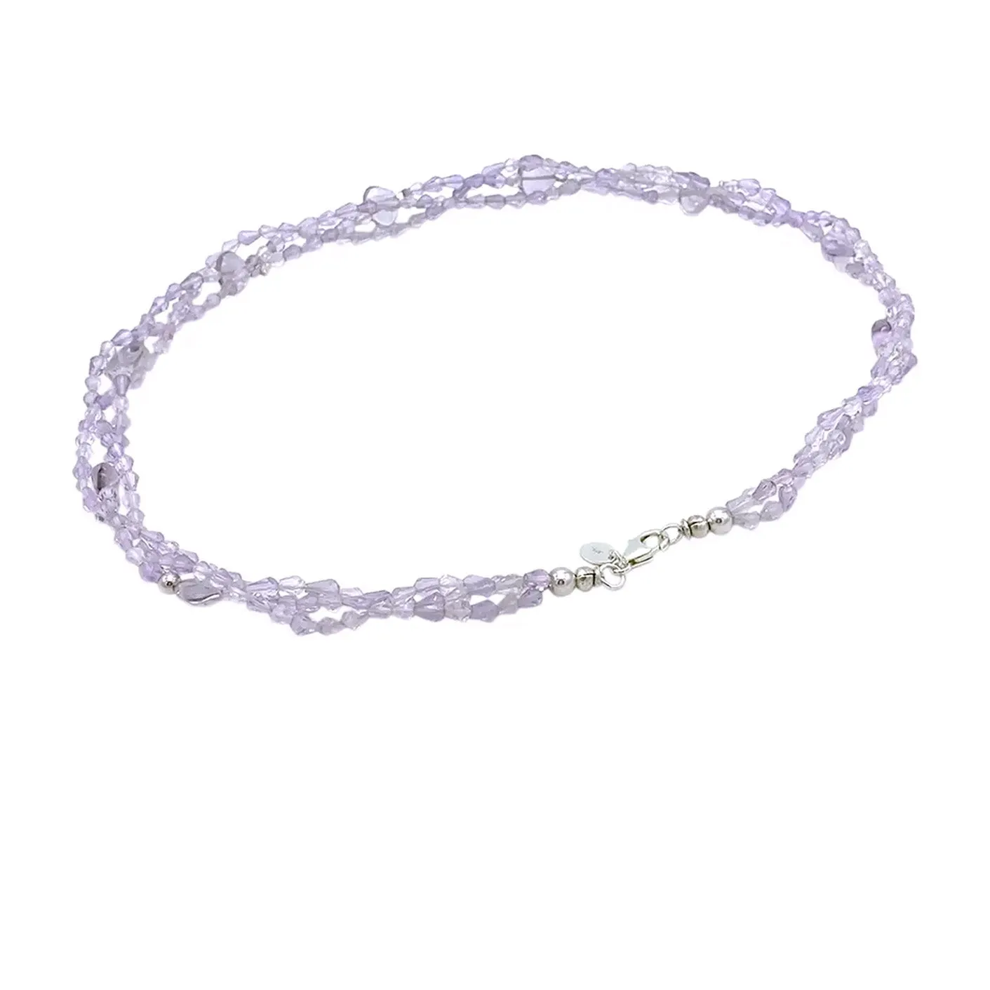 Rose de France Amethyst Triple Strand Necklace