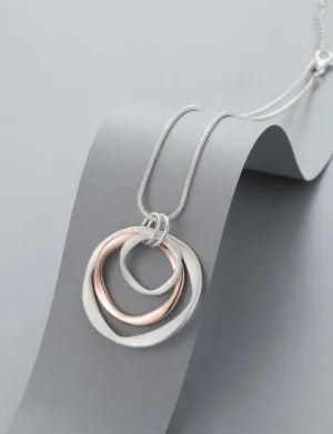 Silver and rose gold short necklace