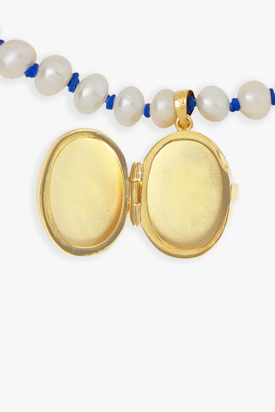 Stardust Locket Knitted Pearl Necklace