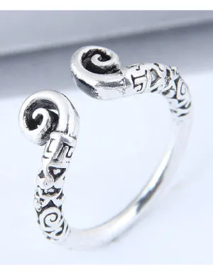 TR38 Silver Decorated Toe Ring