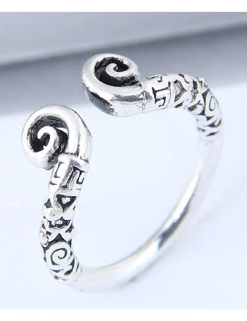TR38 Silver Decorated Toe Ring